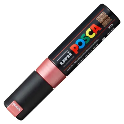 Obrázok produktu pre POSCA PC-8K, Červená, Viacfarebný, Metallic Red, 1 farba/farieb, atrament s vodným základom, Hrot dláta