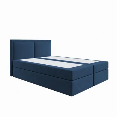 Produktbild von Bett Boxspringbett BRUNERO ,OHNE TOPPER ,mit Bettkästen - Doppelbett, Stauraum, Schlafzimmer, Bettgestell (140x200, Dunkelblau - ITAKA 11)
