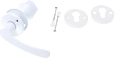 Immagine prodotto di Aqbau® Maniglia per porta con pomolo e rosetta PZ | Maniglia per porta | Pomolo per porta | Pomolo - Bianco