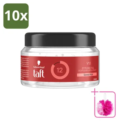 Imagen del producto de 10 unidades de gel de peinado Taft V12 - Fijación ultrarrápida - 250 ml - Paquete económico