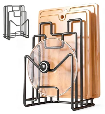 Imagen del producto de Omgoods - Juego de 2 soportes para tablas de cortar con 4 compartimentos