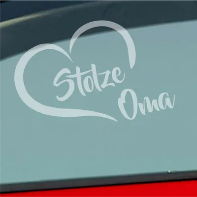 Produktbild von Auto Aufkleber Stolze Oma Liebe Herz Großmutter Enkel 14x10 cm Milchglas Sticker Heckscheibenaufkleber