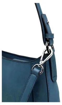 Produktbild von Leder Umhängetasche Schultertasche Beverly Hand Bag Hazy Blue blau