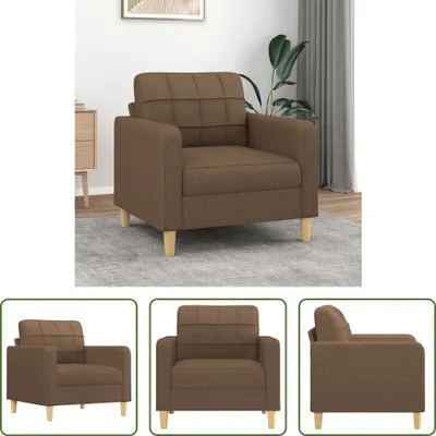 Image de The Living Store canapé fauteuil marron 60 cm tissu