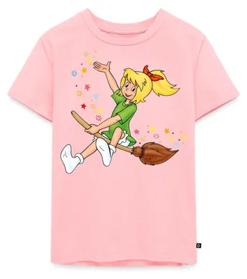 Produktbild von Spreadshirt Bibi Blocksberg Fliegt Auf Kartoffelbrei Kinder Premium T-Shirt, 110/116 (4 Jahre), Rosa