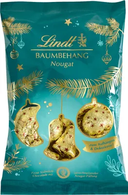 Zdjęcie produktu dla Lindt Nougat Baumbehang Czekolada mleczna nadziewana z nugatem 200g