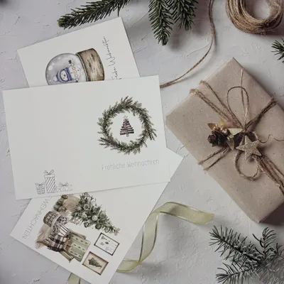 Produktbild von N.lux -  Weihnachtskarten / 20 Stück / Mit Umschlägen / Sets / A5 / Grußkarten / Weihnachtskarten