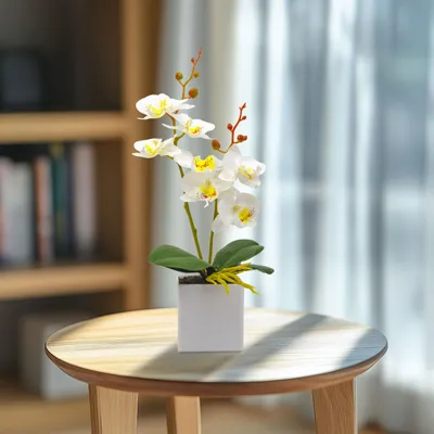 Obrázek produktu pro Umělá rostlina – dekorace do interiéru – orchidej – 3 druhy – 37 cm, 1 kus [11902], Obrázek vytvořený pomocí AI