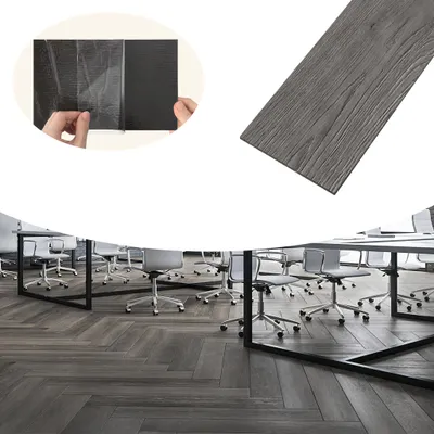 Obrázek produktu pro TANYEAR 18 kusů samolepicích vinylových desek, PVC podlahová krytina, vinylová podlaha s dřevěnou strukturou, 91,44 x 15,24 cm, protiskluzové, voděodolné podlahové dlaždice (1817-9)