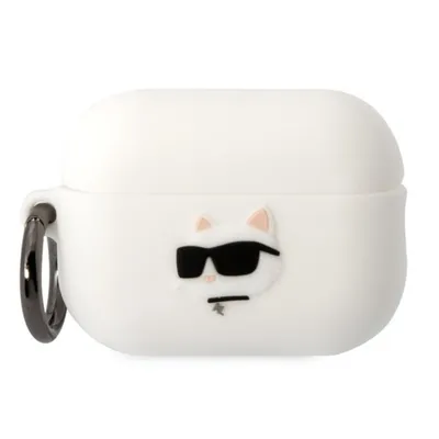 Produktbild von Karl Lagerfeld Silikonhülle 3D-Logo Choupette Head Airpods Pro 2 Weiß