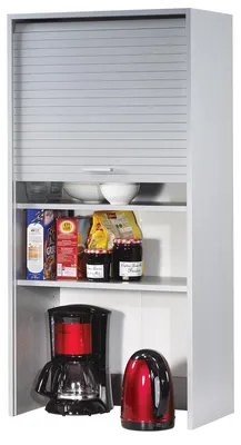 Produktbild von SIMMOB Küchenschrank Hochschrank Oberschrank Schrank Rollladentür H123,6 x B60cm, Farbe:Aluminium
