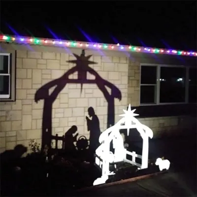 Weihnachtskrippe Outdoor, PP, 44x27x50 cm, weiß, stabil