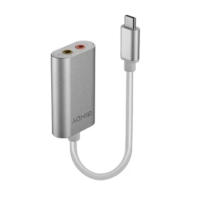 Produktbild von LINDY Konverter USB Typ C auf 3.5mm Audio und Mikrofon