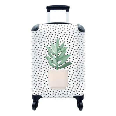 Produktbild von MuchoWow® Koffer Handgepäck Trolley Rollkoffer Kleine Reisekoffer mit 4 Rollen - Pflanzen - Sukkulenten - Pflanzgefäß - Cabin Size < 55x40x23 cm & 55x40x20 cm - Fotokoffer - Kabinenkoffer - Boardgepäck - Reise-Box - Reisekoffer - Reisegepäck - Koffer mit Bild - Trolley für Kinder