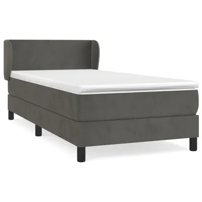 Produktbild von Boxspringbett mit Matratze Dunkelgrau 80x200 cm Samt