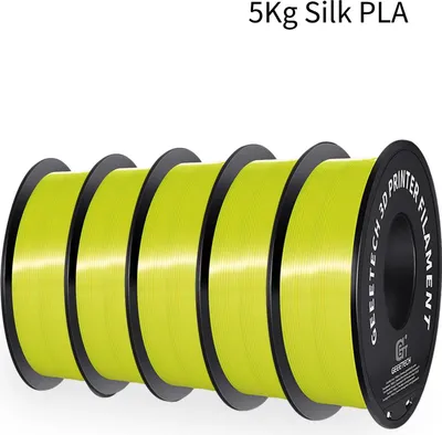 Immagine prodotto di Filamento per stampanti 3D - Silk PLA - 1,75 mm - 343 m - Superficie liscia, setosa e lucida - Per stampanti 3D FDM - Giallo