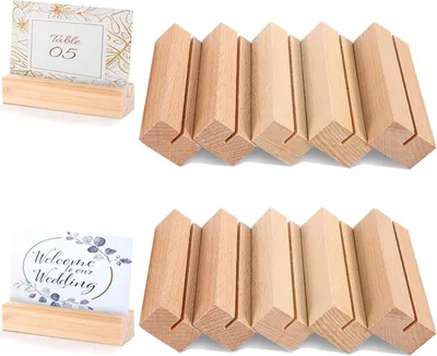 Produktbild von 10x Stück Holz Kartenhalter Tischmenühalter Fotohalter für Hochzeit Party