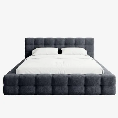 Produktbild von MNUUO Polsterbett KAIO mit Bettkasten Blau 180 x 200 cm Hebbarer Metall-Lattenrost