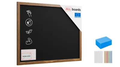 Immagine prodotto di Lavagna nera da gesso in cornice di legno 100x80 cm
