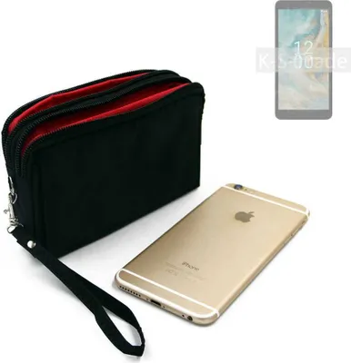 Produktbild von K-S-Trade Schutz Hülle Handy Hülle kompatibel mit Nokia C02 Gürteltasche Travelbag Handytasche mit Zusatzfächern, schwarz