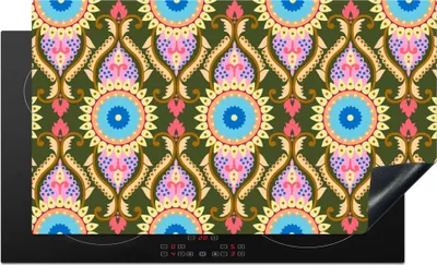 Produktbild von KitchenYeah© Herdabdeckplatte Design - Orient - Retro , 91x52cm, Küche Deko, Glaskeramikkochfeld Herdabdeckung, Abdeckplatte fùr Kochfeld
