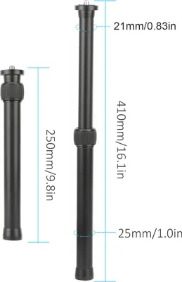 Produktbild von 2 Abschnitt Verlängerungsrohr Aluminiumlegierungstativmitte -Erweiterung mit 1/4in 3/8 -Zoll -Schraube