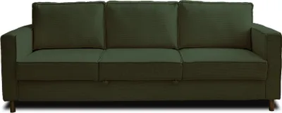 Image de Lisa Design Jake - canapé 3 places - convertible - en velours côtelé , Vert