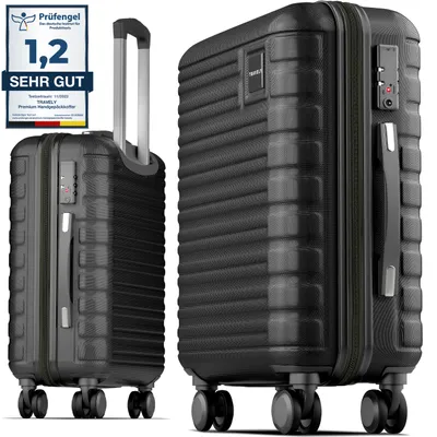 Produktbild von Travely Premium Koffer 55x40x20cm - passend für Ryanair, Lufthansa, Eurowings und co. I 36L Trolley Handgepäck mit sanften Rollen und TSA Schloss