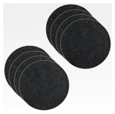 Produktbild von 8er Set runde Filz Sitzkissen Anthrazit oder Grau Ø 35 cm mit Antirutschnoppen