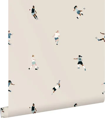 Produktbild von ESTAhome Tapete Fußballspielerinnen Beige 50 x 900 cm