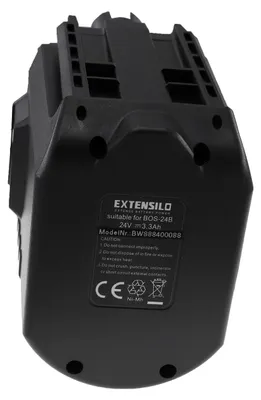 Produktbild von EXTENSILO Akku kompatibel mit Bosch GBH 24VR, GBH 24VRE, GBH24VRE, GBH24VRF Werkzeug (3300 mAh, NiMH, 24 V)