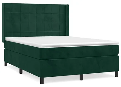 Produktbild von vidaXL Boxspringbett mit Matratze Dunkelgrün 140x200 cm Samt