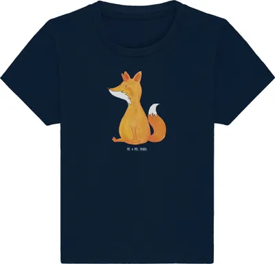 Produktbild von Mr. & Mrs. Panda Babyshirt Einhorn Wunsch 6. - 12. Monat - French Navy - Geschenk, Kinder Top, Fuchshörnchen, Baby Kurzarmshirt, Einhörner, Kleinkind T-Shirt, Fuchs,