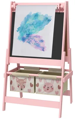 Produktbild von AIYAPLAY Kindertafel, 3 in 1 Kinder Staffelei Doppelseitig, mit Papierrolle
