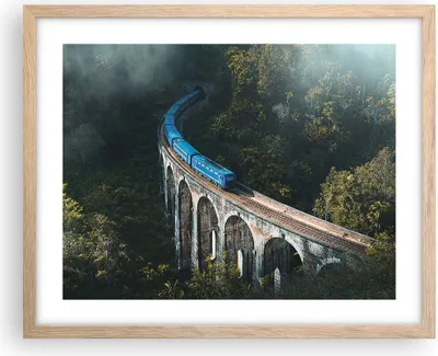 Produktbild von Gerahmtes Poster - Rahmen in heller Eiche - Zug Hogwarts Express - 50x40 cm - Wand Bild - Wanddeko - Wandbilder - Kunstposter - Wandposter - Bilderrahmen - Bilder - Kunstdruck - P2NAA50x40-5132