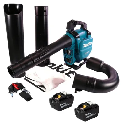 Produktbild von Makita DUB 363 ZV Akku Gebläse / Laubsauger 36 V ( 2x 18 V ) Brushless + Absaug Set + 2x Akku 9,0 Ah - ohne Ladegerät