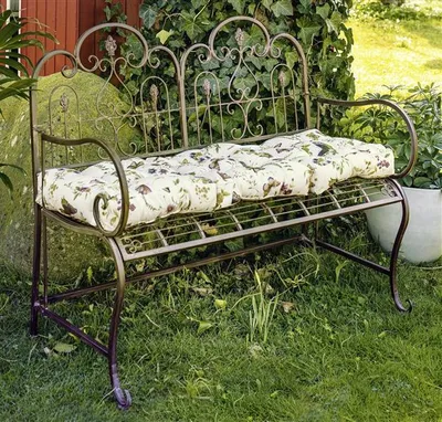Produktbild von Sitzbank "Provence" aus Metall, braun im Antik Design, 2-sitzer Gartenbank wetterfest, Parkbank, Metallbank