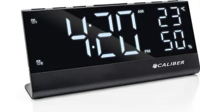 Obrázok produktu pre Digitálne rádiobudíky Caliber s FM rádiom - teplota a vlhkosť - dvojitý budík - veľký displej (HCG023)