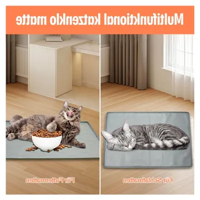 Produktbild von Katzenstreumatte, 86x56cm Silikon, wasserdicht, leicht zu reinigen (Grau)