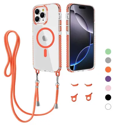 Produktbild von Magnetische Hülle für das iPhone 16 Pro mit Telefonband
