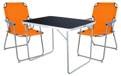 Image de set de camping 3 pièces table de camping + 2 chaises de camping chaise pliante
