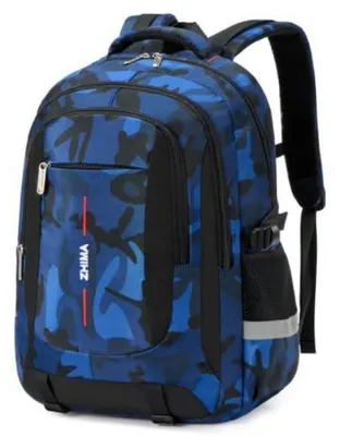 Immagine prodotto di Zaino per ragazzi, zaino per adolescenti, 10-18 anni, colore blu, capacità 24L, resistente all'acqua, con scomparto per laptop