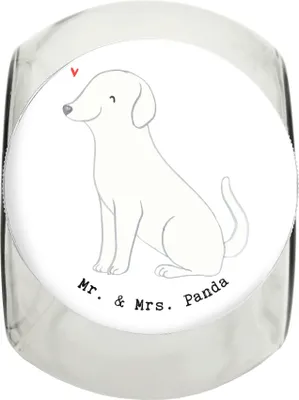Produktbild von Mr. & Mrs. Panda Dose Labrador Moment XL 2000ml - Weiß - Geschenk, glasbehälter, Keksdose, Bonbonglas, Dekoglas, schraubglas