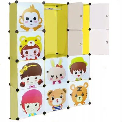 Image de Armoire modulaire pour enfants - Vert, idéale pour une chambre d'enfant. Armoire à jouets