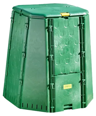 Produktbild von Thermokomposter 690 (Nutzinhalt 700 l, für Garten- und Küchenabfälle, aus UV-stabilen Recyclingkunststoffen, konische Form, mit 2 Entnahmeklappen, Deckel mit Windsicherung)