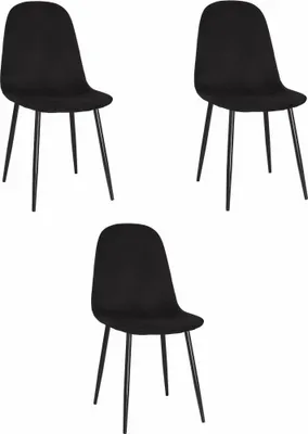 Produktbild von COMO Stuhl - Schwarzer Samt x 3