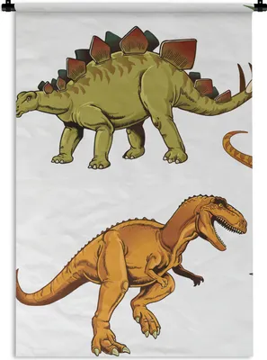 Produktbild von MuchoWow® Wandteppich Wandbehang Dinosaurier - Zeichnung - Jungen - Kinder 120x180 cm Tapisserie Dekoration Wandtuch - Schlafzimmer - Dekorationen für das Haus