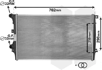 Produktbild von Van Wezel Wasserkühler für Audi A3 Seat Altea Skoda Octavia VW Eos Golf 5