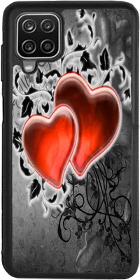 Produktbild von TPU Silikon Hülle für Samsung Galaxy A12 Handy Cover Case Schutzhülle Handyhülle Bumper MOTIV 55 Herzen Rot