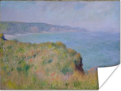 Produktbild von MuchoWow® Poster Klippe bei Pourville - Gemälde von Claude Monet 160x120 cm - Foto Plakat